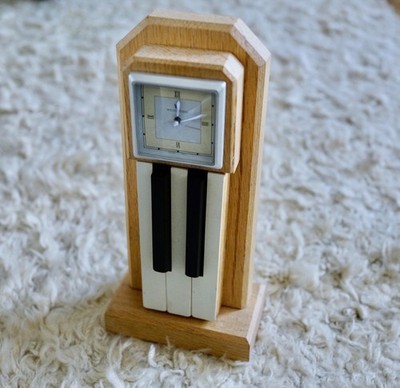 Wedgwood handgefertigte Klaviertasten Eichenholz Manteluhr - Art Deco deutsch
