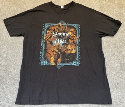 Saving Abel North America Tour Rock Band T-Shirt Size 2XL BLK