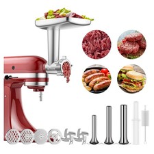 Fleischwolf-Aufsatz aus Aluminium für KitchenAid mit Wurstfüllern