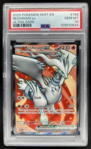 2025 Pokemon White Flare Reshiram ex Ultra Rare #158/086 PSA 10 GEM MINT