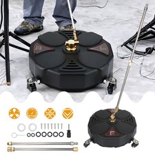 180° Pressure Washer Surface Cleaner w/ Wheels 2500psi + 2 Extension Wand