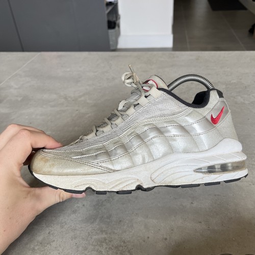 Nike Air Max 95 GS Silver Bullet Metallic Kids Shoes Sneakers 5.5 918630-001 OG - Picture 7 of 9
