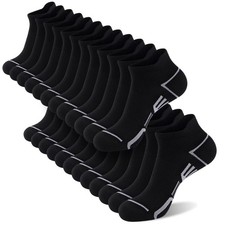 shnn 12 Pairs Mens Ankle Socks Athletic Casual Low Cut Short 6-11, Black
