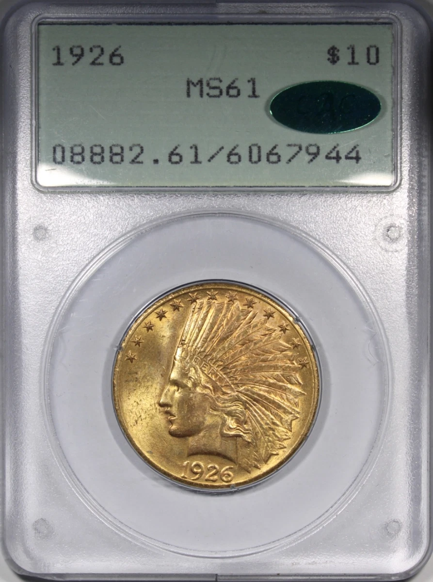 MS 61 Graded 1926 Year Eagle $10 US Gold Coins (Pre - 1933) for