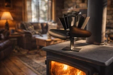Ecofan Model 800 Heat-Powered Wood Stove Fan Black Blade Canada