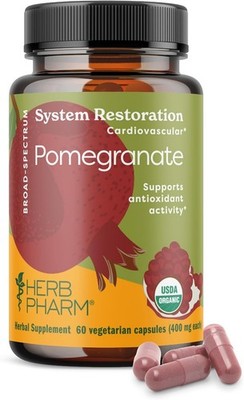Herb Pharm Certified Organic Pomegranate Capsules, 60 Capsules