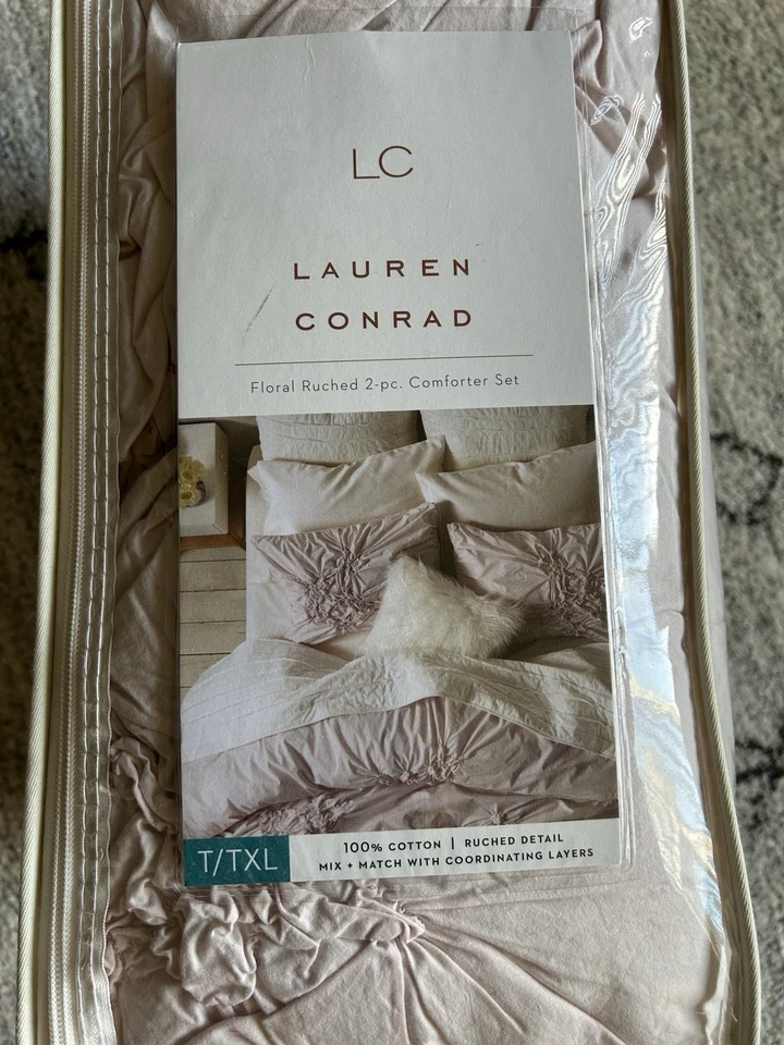 Conjunto de edredom Lauren Conrad 2 peças 100% algodão T/Twin GG - Imagem 3 de 4