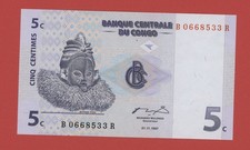 CONGO DEMOCRATIC  REPUBLIC  5 CENTIMES 1997   PICK # 81  UNC.