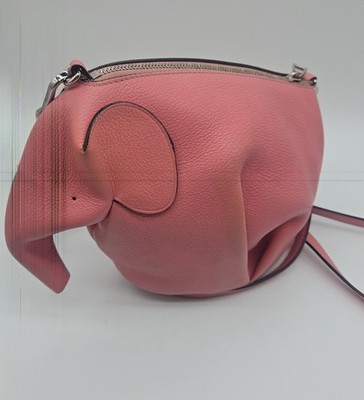 Loewe Bag Elephant Leather Authentic Shoulder Crossbody Bag Candy Pink Women's