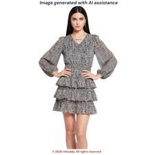 Express L abstract multicolored print sheer sleeve mini dress    $88 retail