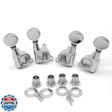 harpfeas 2R2L Ukulele Tuning Pegs Parts,Small oval Concave Button Sealed-gear