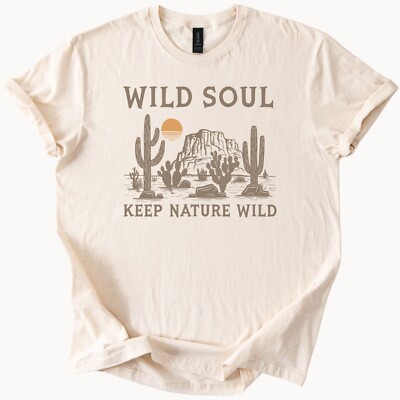 Wild Soul Desert Cactus Graphic T Shirt Nature Tee