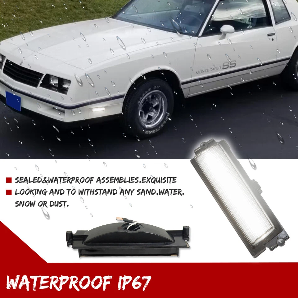 Luces de señalización LED delanteras y traseras blancas humo para Chevy Monte Carlo SS 1981-88 Foto 4 de 4