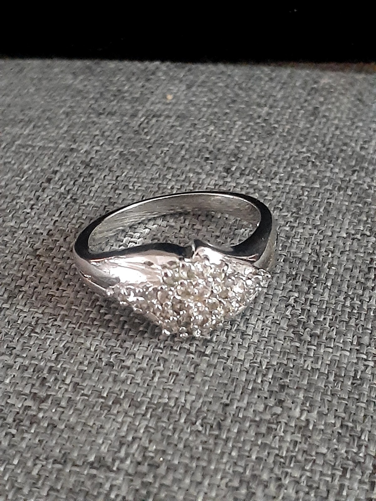 Vintage Rhinestone Silvertone Statement ring - image 6