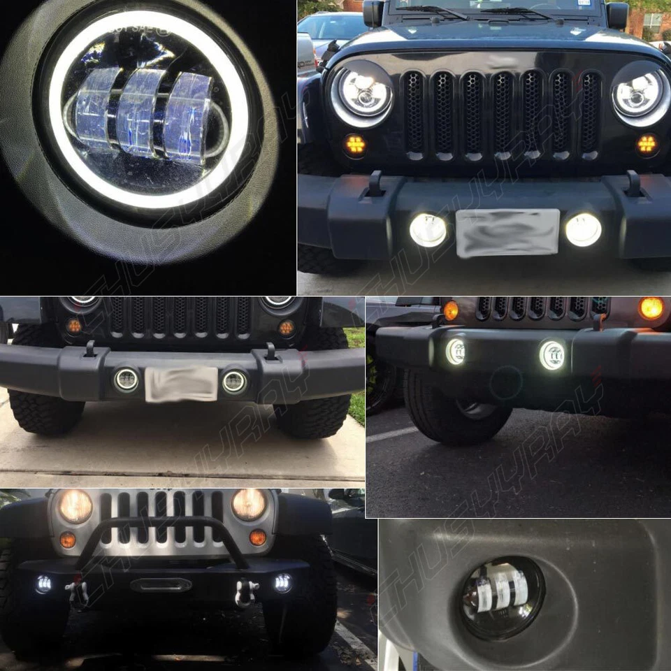 Par de luces antiniebla LED de parachoques de 4 pulgadas para Jeep Patriot 2007 2008 2009 2010-2016 2017 Foto 4 de 4
