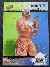 2022 AEW Rey Fenix Color Flow Green/Blue /299 Upper Deck ALLURE Mint #81356