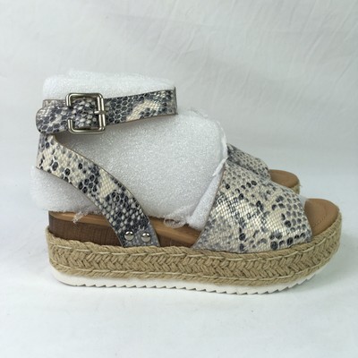 Soda Womens Size 6.5 Snakeskin Espadrille Sandals | eBay