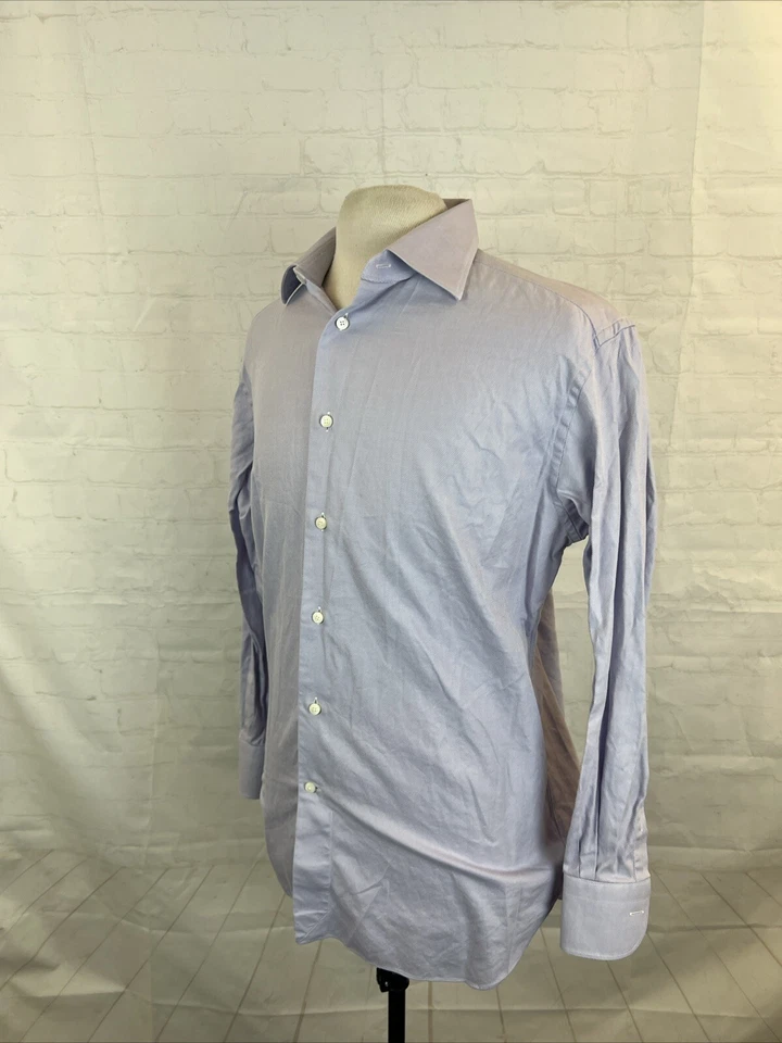 Ermenegildo Zegna Men's Light Purple Striped Dress Shirt 16-16.5 -  32/33 $295 - Image 3 of 4