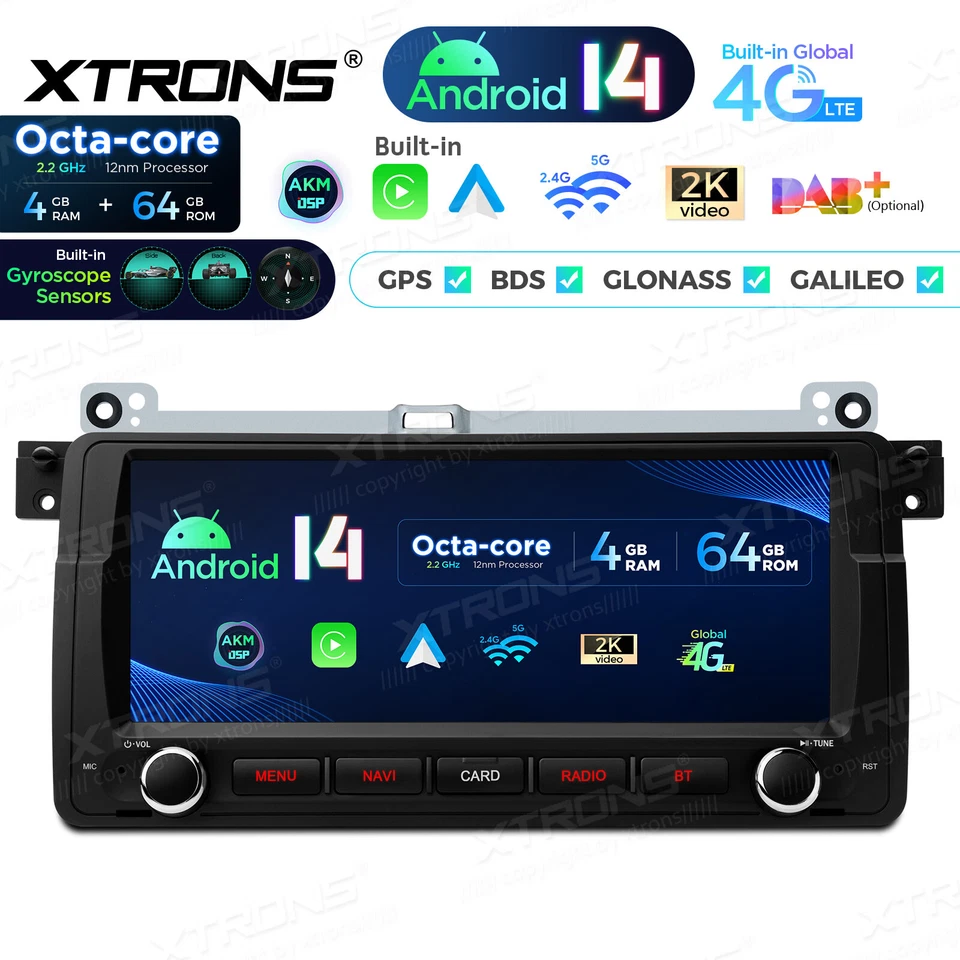 Für BMW E46 Autoradio Android 14 Octa Core 4G+64GB 8,8" IPS GPS Navi DSP LTE 4G - Bild 4 von 4