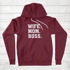 Wife Mom Boss Hoodie Sweater Women Boss Sweatshirt For Mum Mother's Day
