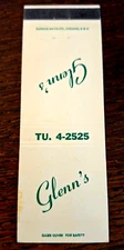 Vintage Matchbook: Glen's, Harper Woods, MI Liquor/Delicatessen/Party Goods