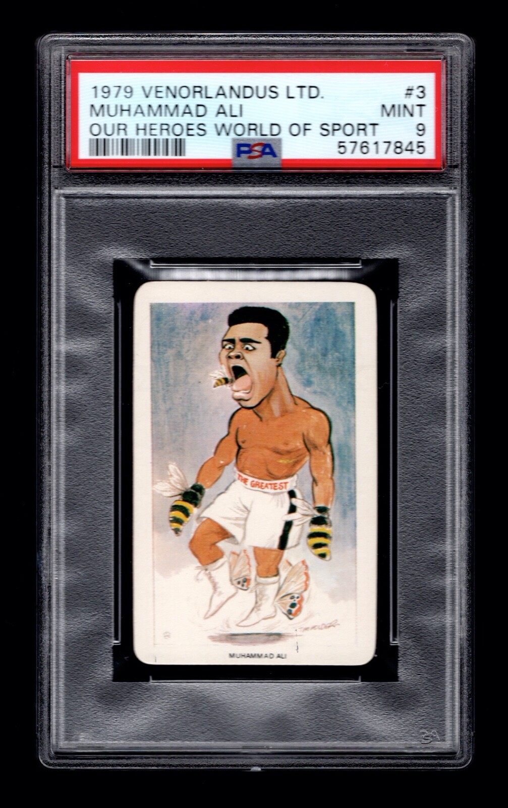 PSA 9 MUHAMMAD ALI 1979 Venorlandus Boxing Card #3 MUHAMMAD ALI view 1
