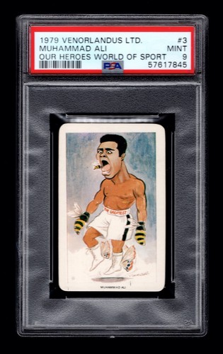 PSA 9 MUHAMMAD ALI 1979 Venorlandus Boxing Card #3 MUHAMMAD ALI