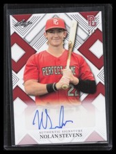 2022 Leaf Perfect Game #BA-NS1 Nolan Stevens Auto Red BlankBack 1/1 proof