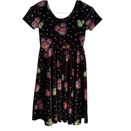 Wild Rich Kids Velvet Disco Mickey Twirl Dress - youth 11/12 - Picture 2 of 10