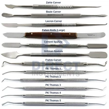 12Pcs Dental Waxing Instruments Kit Carving Knife Wax Carvers Spatula Laboratory