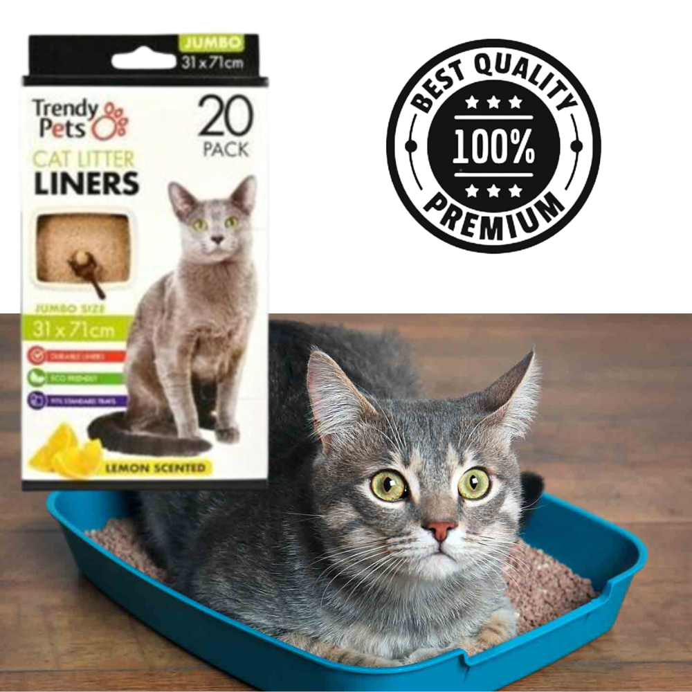 60pcs Durable Leak Proof Eco friendly Cat Litter Tray Liners Lemon
