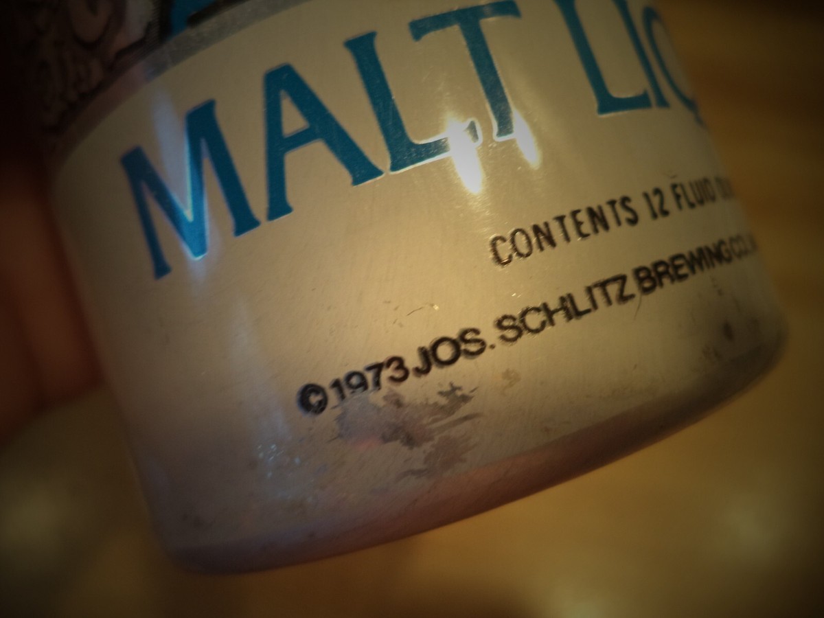 SCHLITZ MALT LIQUOR 1973 12 OZ ALUMINUM BEER CAN 6 CITIES JOS