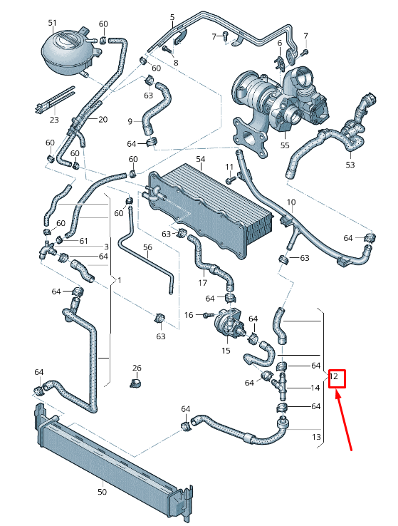 NOUVEAU TUYAU DE MOTEUR FISSURÉ SKODA RAPID NH 6C0122051AF ORIGINAL