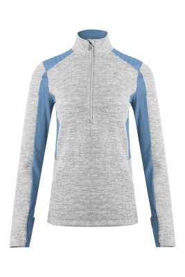Kjus Damen Forun Half-Zip Pullover, Farbe: white Melange /  Blue Jay