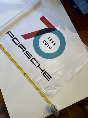 Rare Vintage Porsche 70 years racing flag 19 x 14