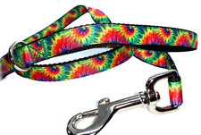 Tie Dye Leash, 3/4" width, choose your length puppy leash cute dog leash
