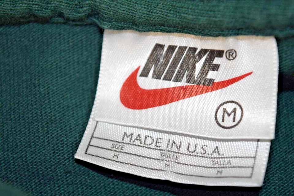 Camisa Nike Vintage Cuello Alto Talla S/M Años 90 Verde Bordado Swoosh Hecha en EE. UU. Foto 4 de 4