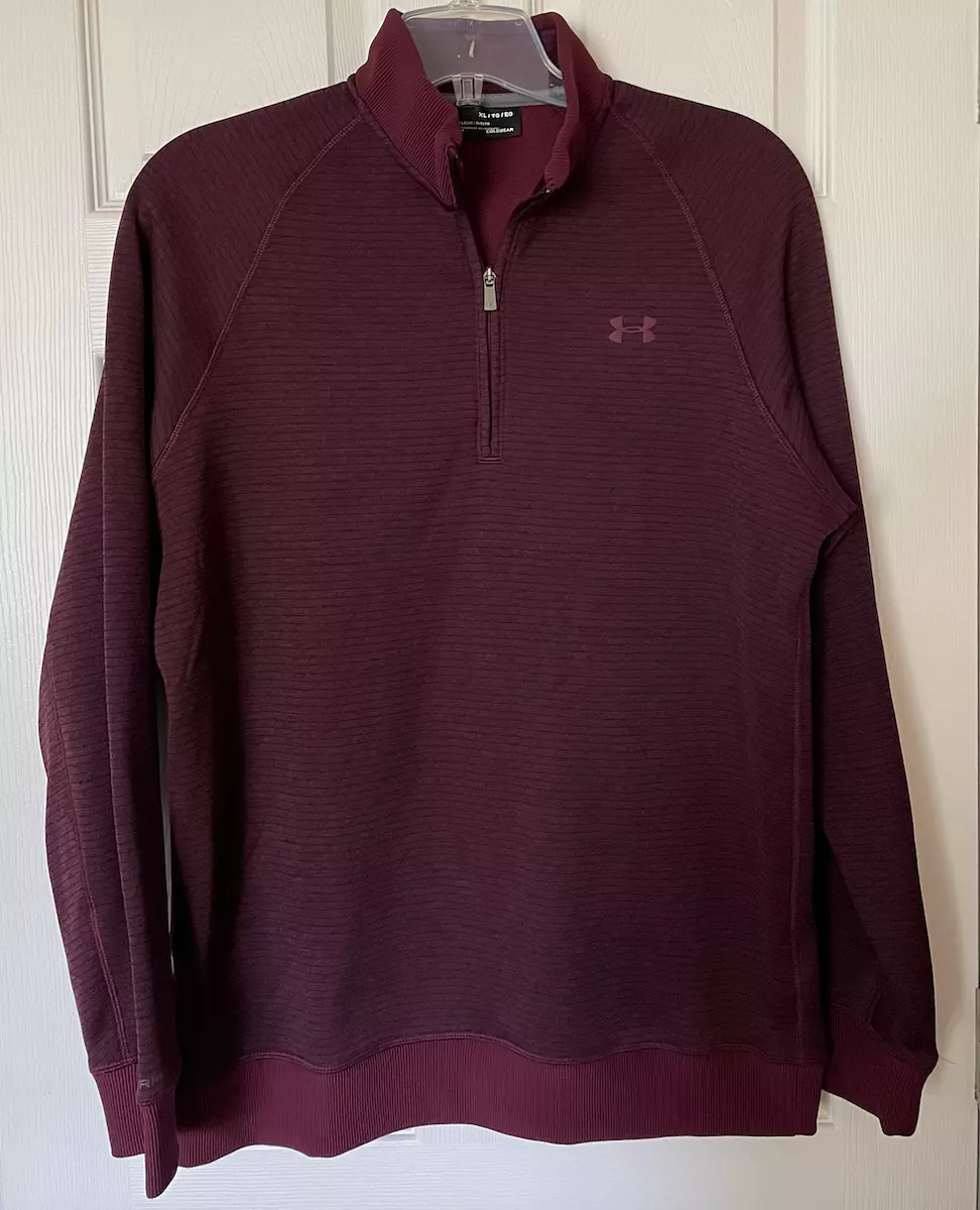 Under Armour Men's Size XL UA Tech Logo Half Zip Pullover Sweater Burgundy  $60