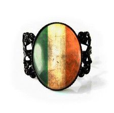 Irish Flag Ring - Beautiful Handmade Black Filigree Ring