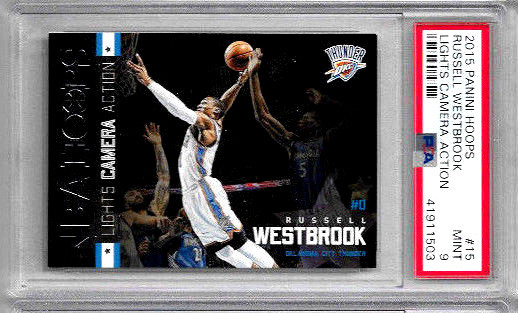 2015 Panini Hoops Russell Westbrook Lights Camera Action PSA 9