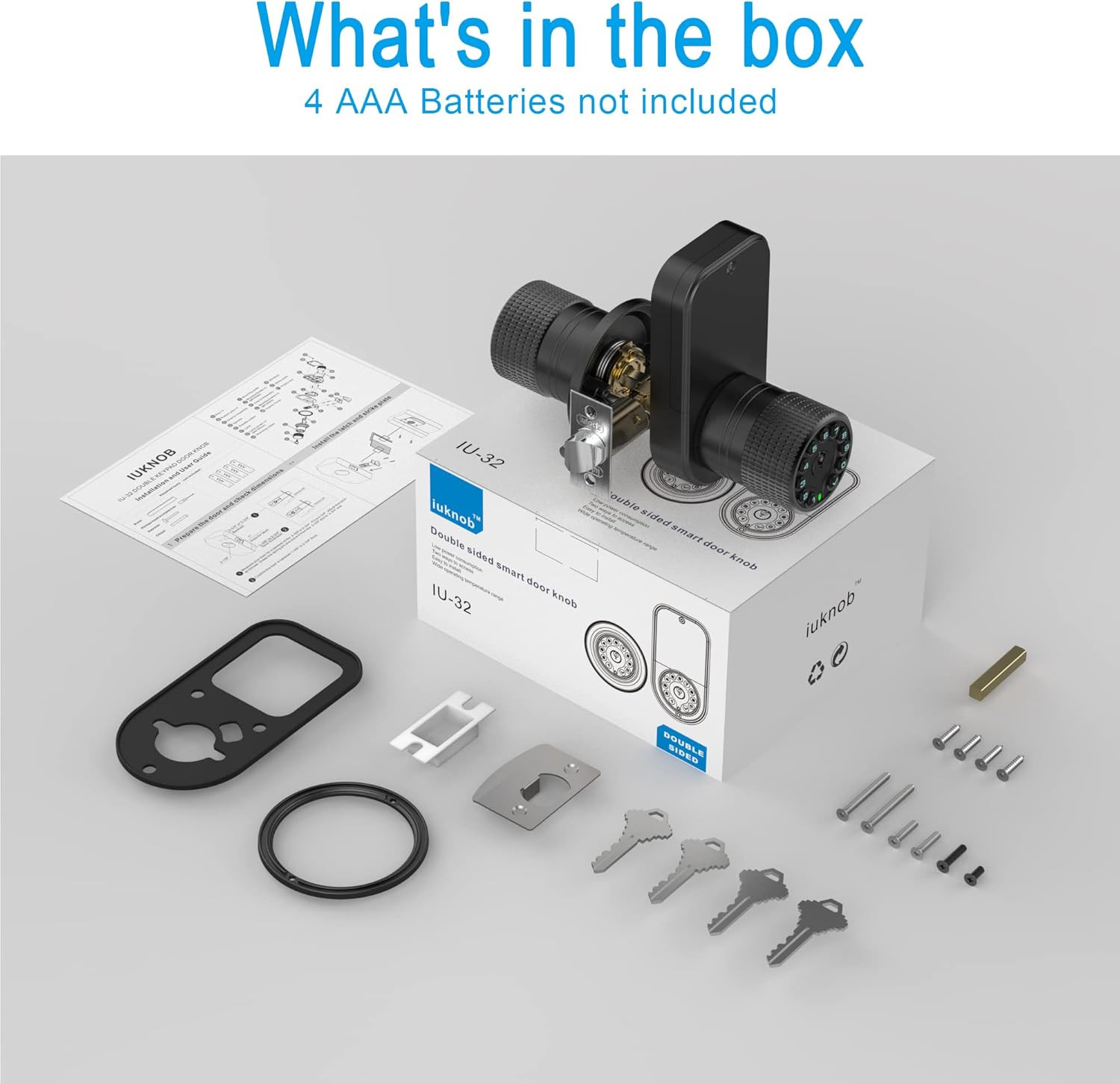 Double Sided Keypad Door Knob with Keyless Entry - Smart Door Lock for Outdoor