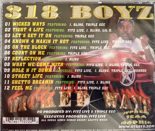 New: 318 BOYZ ft. FITZ LIVE--Wicked Wayz, CD 2001, Gangsta