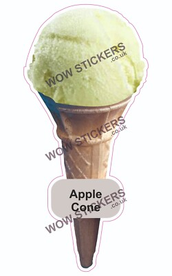 Eiswagen Aufkleber Apple Single Scoop Kegel Anhänger Sticker Decals