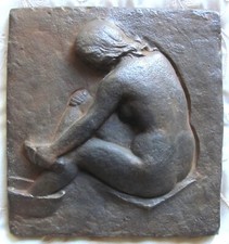 Die Badende Relief Gusseisen Kunstguss H.F. Moshage 1896 -1968