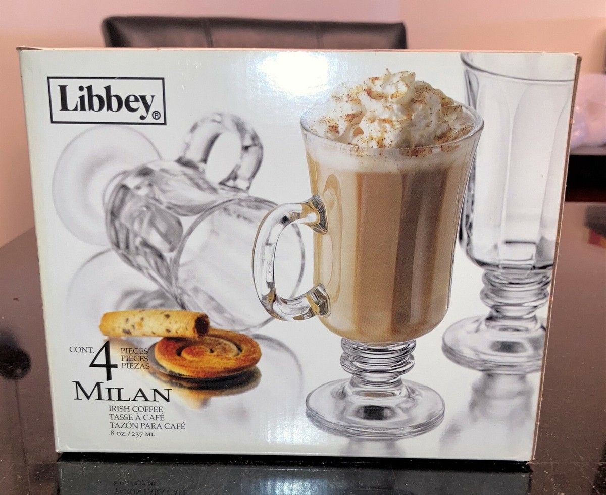 4 LIBBEY 8 OZ IRISH COFEE GLASSES FROM MILAN SERIES -NEW IN BOX- | eBay