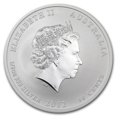 オーストラリア　2012 年  龍　銀貨　1/2oz 1/2オンス　純銀　2枚 2012 Australia Lunar Series II Year Of The Dragon Silver 1/2 Oz