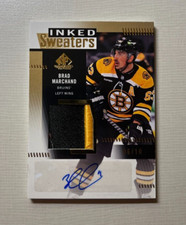 Brad Marchand 2021-22 SP Inked Sweaters Game Used Bruins Patch Auto #/10 SSP