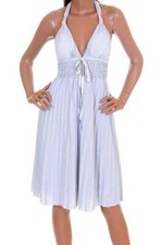 NWT Runway Coll size S Silver Shimmery Halter Dress Club Evening Prom Homecoming