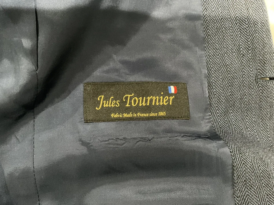 J. Blazer de lana Crew abrigo deportivo espiga para hombre 42L azul negro Foto 3 de 4