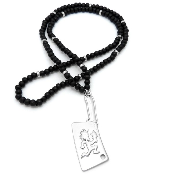 Juggalo Hatchet Man Cleaver Pendant 6mm 30 Wooden Bead Chain juggalo-hatchet-man-cleaver-pendant-6mm-30-wooden-bead-chain